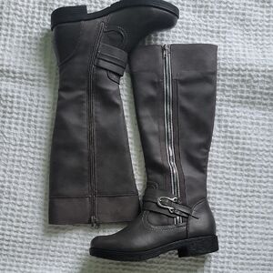 Zigi Soho Gray Over the Knee Boots with Suede Texture